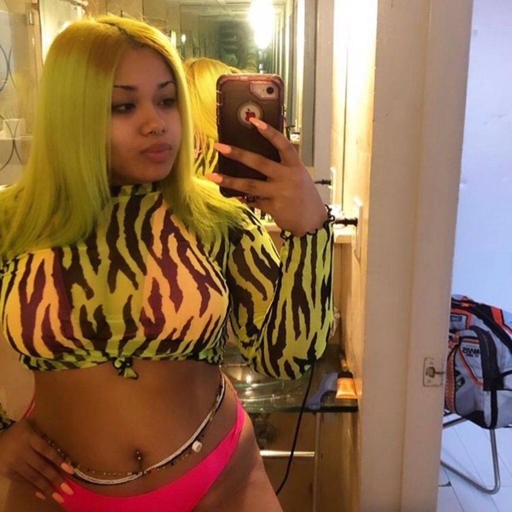 Forever 21 Neon Zebra 🦓 See Through Long Sleeve💚